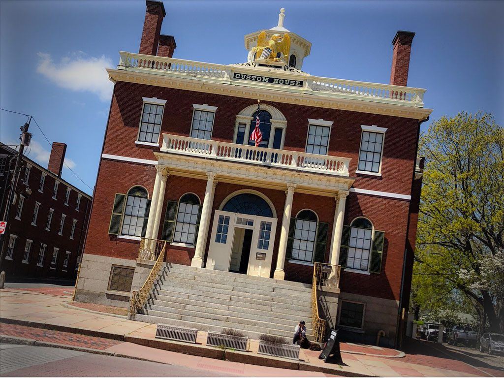 The brick Salem Custom House with its gilded eagle cupola